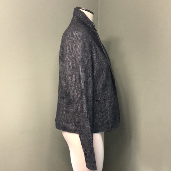 Ann Taylor Factory Tweed Blazer Gray Plaid Size 12 Wool blend - Picture 9 of 12